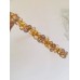 Handmade диадема с кристали Сваровски в златно и опушено светло лила серия Mademoiselle Coco by Rosie
